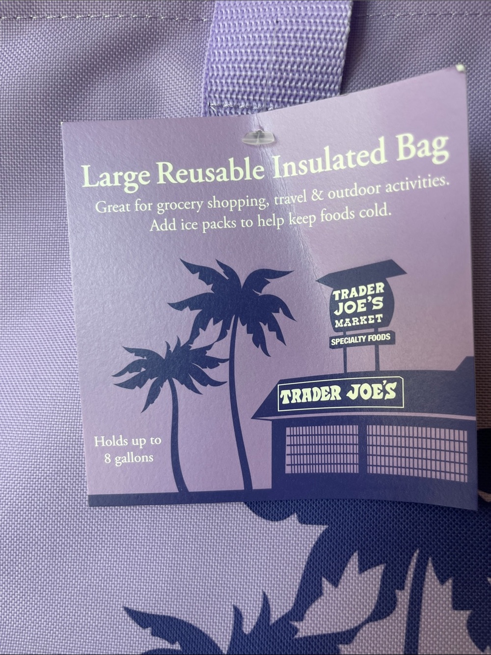Trader Joe's Lavender & Purple Tote Bag - Picture 2 of 6